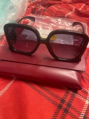 Gucci Black Frame Sunglasses with Purple Gradient Lenses
